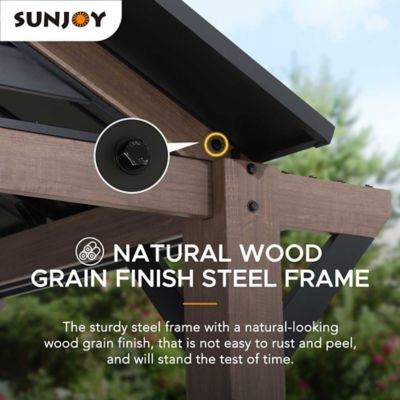 Image showing 7 th SummerCove 13 x 13ft. Outdoor Galvanized Steel Gazebo with Metal Gable Roof and Ceiling Hook