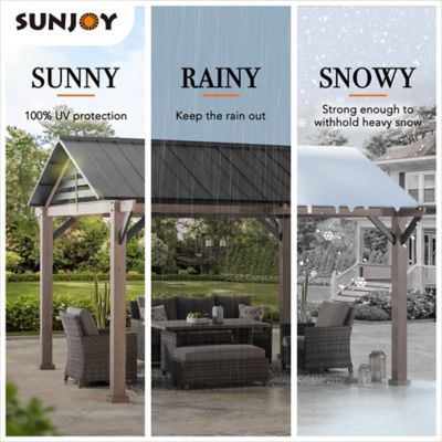 Image showing 8 th SummerCove 13 x 13ft. Outdoor Galvanized Steel Gazebo with Metal Gable Roof and Ceiling Hook