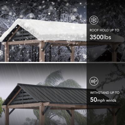 Image showing 9 th SummerCove 13 x 13ft. Outdoor Galvanized Steel Gazebo with Metal Gable Roof and Ceiling Hook