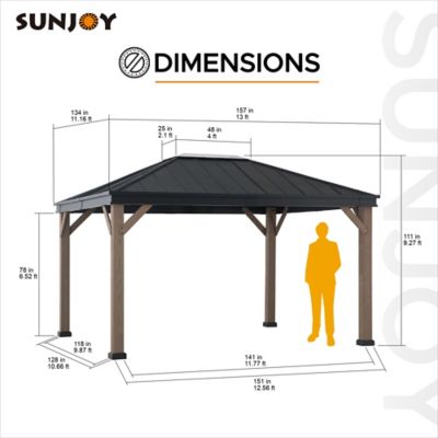 Image showing  11 ft. x 13 ft. Cedarville Hard-Top Outdoor Gazebo