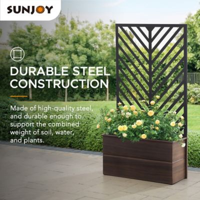 Image showing 5 th YardCove Steel Marston Planter with Screen