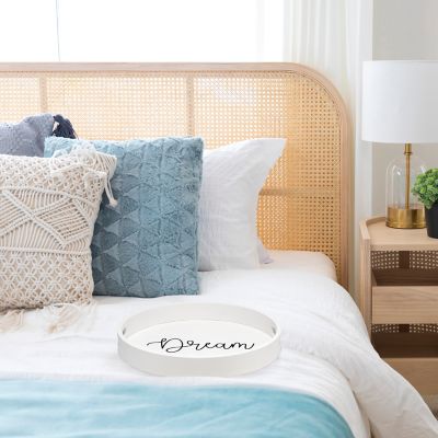 Image showing  Decorative Round Wood Serving Tray