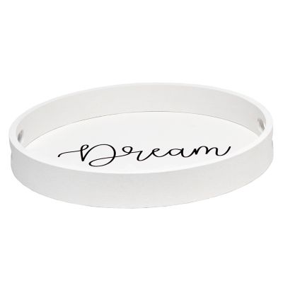 Image showing  Decorative Round Wood Serving Tray