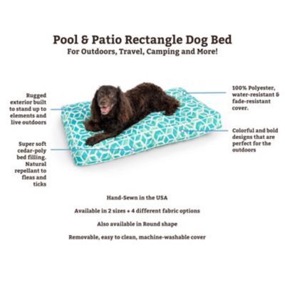 Image showing  Indoor/Outdoor Rectangle Dog Bed, Starpatch/Red Diamond