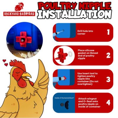 Image showing  Horizontal Chicken Water Nipple Kit, 12-Pack