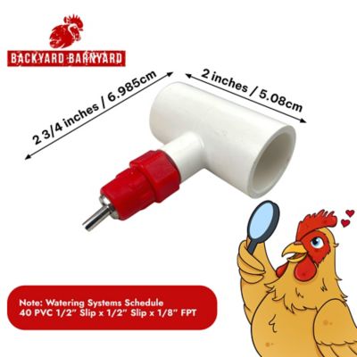 Image showing 7 th Backyard Barnyard PVC Poultry Nipple Kit, 6-Pack
