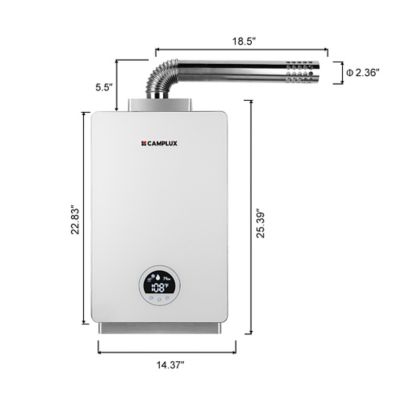 Image showing  3.18 GPM 82,000 BTU Indoor Instant Propane Tankless Water Heater, White