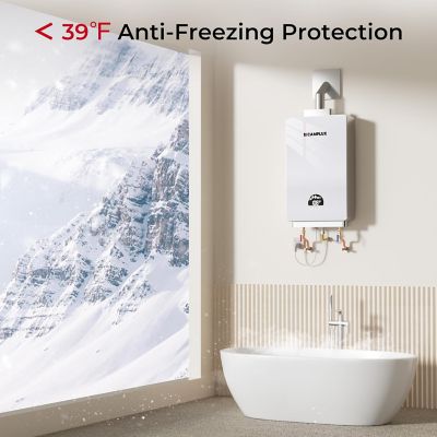 Image showing 7 th Camplux 3.18 GPM 82,000 BTU Indoor Instant Propane Tankless Water Heater, White