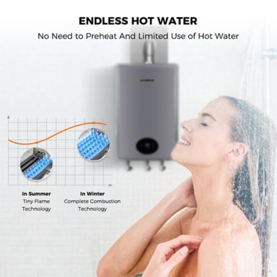 Image showing  5.28 GPM Indoor Tankless Propane Gas Water Heater, Gray