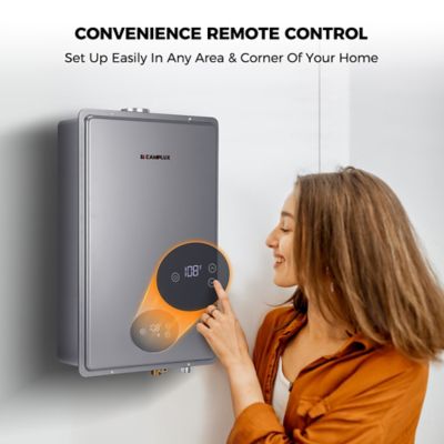 Image showing 6 th Camplux 5.28 GPM Indoor Tankless Propane Gas Water Heater, Gray