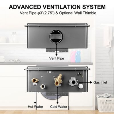 Image showing  5.28 GPM Indoor Natural Gas Water Heater, Gray