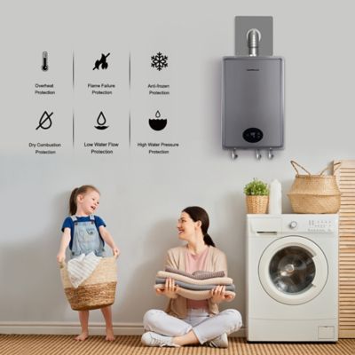 Image showing 6 th Camplux 6.86 GPM Indoor Natural Gas Water Heater, Grey