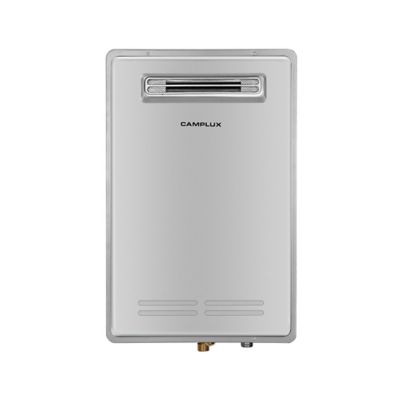 Camplux 5.28 GPM Propane Gas Residential Tankless Water Heater Outdoor Installation, Grey