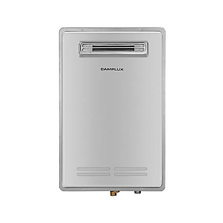 Camplux 5.28 GPM Propane Gas Residential Tankless Water Heater Outdoor Installation, Grey