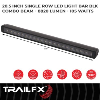 Image showing  20 in. LED TFX Single Light Bar with 8-Degree Spot and 90-Degree Flood Beam
