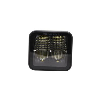 TrailFX 3 Inch Cube Fog Lights, 4 Clear OSRAM5 LED 5 Watt Bulbs per Light, Set of 2, 2X2CFBKPR