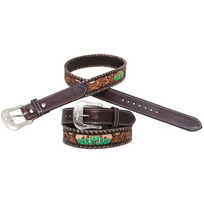 Circle Y Unisex Leather Cactus Country Belt, 1-1/2 in.