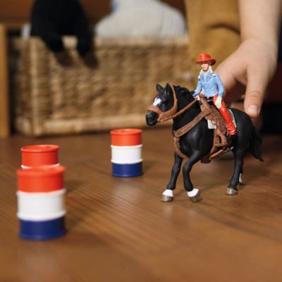 Image showing 5 th Schleich Farm World Barrel Racing with Cowgirl Playset