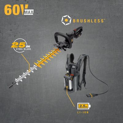 Image showing  25 in. 60V Cordless Backpack Hedge Trimmer, Battery and Charger Included