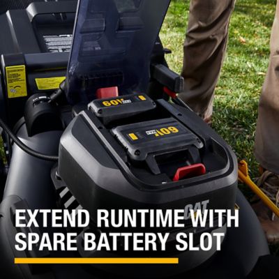Image showing 5 th CAT 20 in. 60V Cordless Electric Push Lawn Mower, 5.0Ah Battery and Charger Included