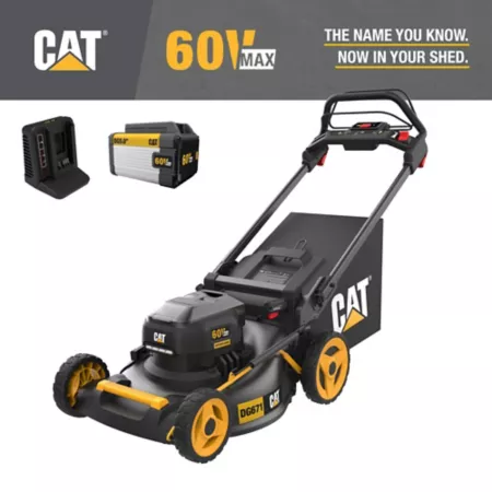 CAT 20" 60V Cordless Self-Propelled Electric Lawn Mower 5.0 Ah Battery and Charger Included Push Lawn Mowers