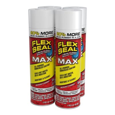 Flex Seal 17 oz. MAX White Aerosol Liquid Rubber Sealant Coating, 4-Pack