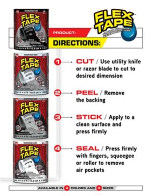 Image showing 8 th Flex Seal 4 in. x 25 ft. Flex Tape MAX Strong Rubberized Waterproof Tape, Black, 3-Pack