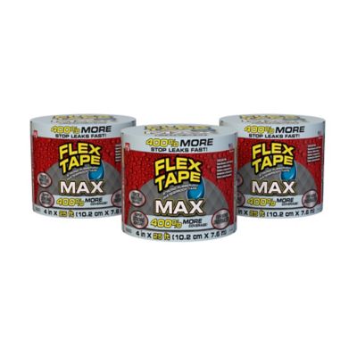 Flex Seal 4 in. x 25 ft. Flex Tape MAX Clear Strong Rubberized Waterproof Tape, 3-Pack