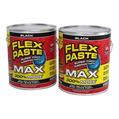 Flex Seal 12 lb. Flex Paste MAX Black All Purpose Strong Flexible Watertight Multi-Purpose Sealant, 2-Pack