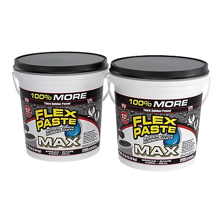 Flex Seal 12 lb. Flex Paste MAX Black All Purpose Strong Flexible Watertight Multi-Purpose Sealant, 2-Pack