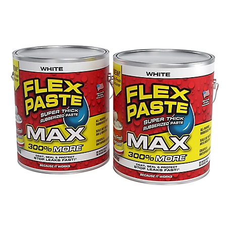 Flex Seal 12 lb. Flex Paste MAX White All Purpose Strong Flexible Watertight Multi-Purpose Sealant, 2-Pack