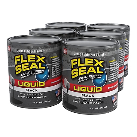 Flex Seal 16 oz. Liquid Black Liquid Rubber Sealant Coating, 6-Pack