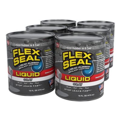 Flex Seal Liquid Gray Liquid Rubber Sealant Coating, 6-Pack