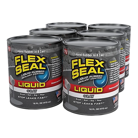 Flex Seal Liquid 16 oz. Gray Liquid Rubber Sealant Coating, 6-Pack