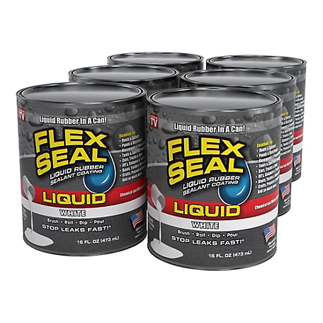 Flex Seal 16 oz. Liquid White Liquid Rubber Sealant Coating, 6-Pack