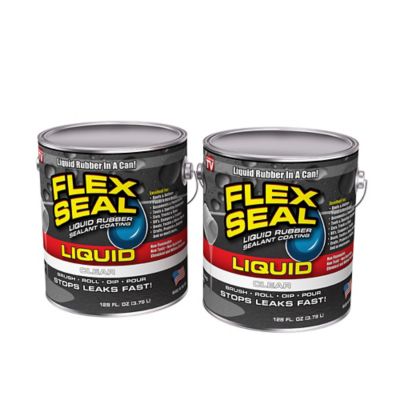 Flex Seal 1 gal. Liquid Clear Liquid Rubber Sealant Coating, 2-Pack