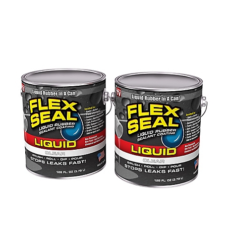 Flex Seal 1 gal. Liquid Clear Liquid Rubber Sealant Coating, 2-Pack