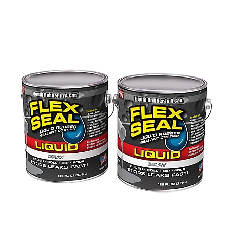 Flex Seal 1 gal. Liquid Gray Liquid Rubber Sealant Coating, 2-Pack