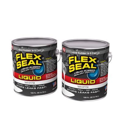 Flex Seal 1 gal. Liquid White Liquid Rubber Sealant Coating, 2-Pack