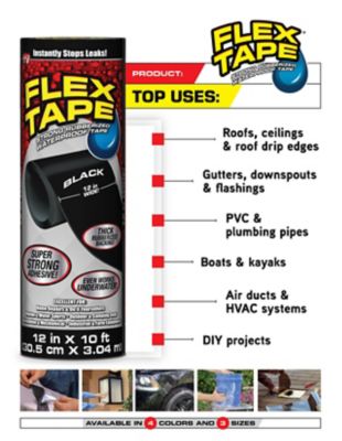 Image showing 8 th Flex Seal 8 in. x 5 ft. Flex Tape Strong Rubberized Waterproof Tape, Gray, 4-Pack