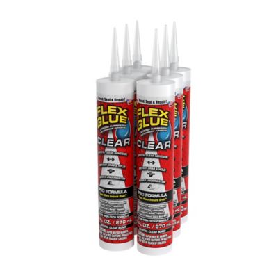 Flex Seal 9 oz. Flex Glue Clear Pro-Formula Strong Rubberized Waterproof Adhesive, 6-Pack