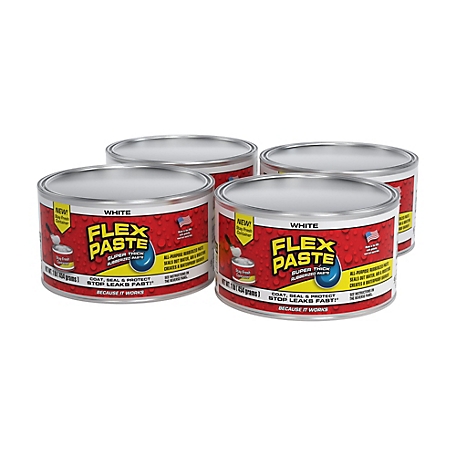 Flex Seal 1 lb. Flex Paste White All Purpose Strong Flexible Watertight Multi-Purpose Sealant, 4-Pack
