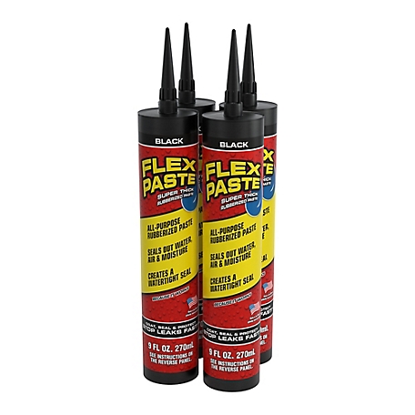 Flex Seal 9 fl. oz. Flex Paste Black All Purpose Strong Flexible Watertight Multi-Purpose Sealant, 4-Pack