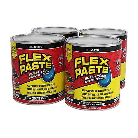 Flex Seal 3 lb. Flex Paste Black All Purpose Strong Flexible Watertight Multi-Purpose Sealant, 4-Pack