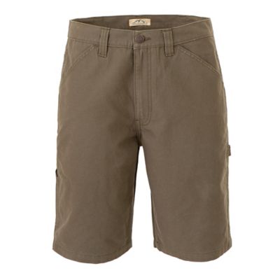 Blue Mountain Men's Relaxed Fit Mid-Rise Canvas Utility Work Shorts