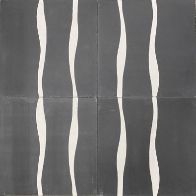 Koni Materials Regular Handmade Cement Tile, 8 in. x 8 in., 7.11 sq. ft., Gray/White