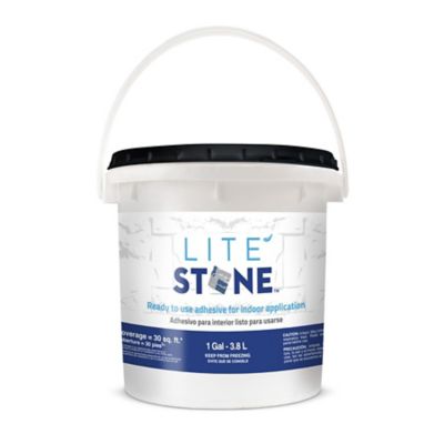 LiteStone 128 fl. oz. Stone Veneer Adhesive, 8 in. x 8 in. x 16 in.