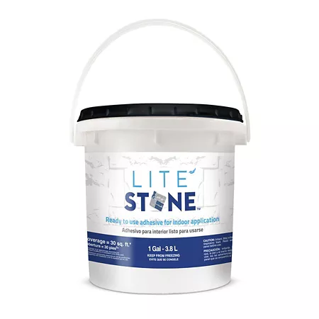 LiteStone 128 fl ounces Stone Veneer Adhesive 8" x 8" x 16" Slat Wall Panels