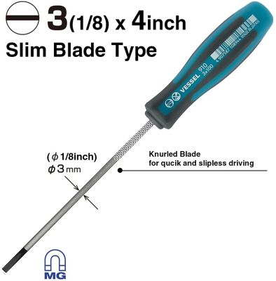 Image showing  SL 3 (1/8 in. x 4 in.) Megadora Slim Blade Screwdriver