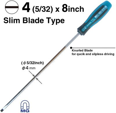 Image showing  SL 4 (5/32 in. x 8 in.) Megadora Slim Blade Screwdriver